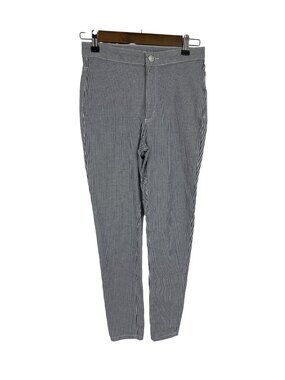 Free People Womens Striped High-Rise Slim Fit Pants Size 26 Blue & White